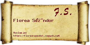 Florea Sándor névjegykártya